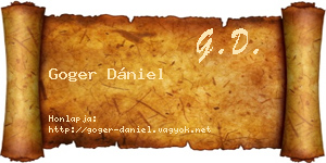 Goger Dániel névjegykártya
